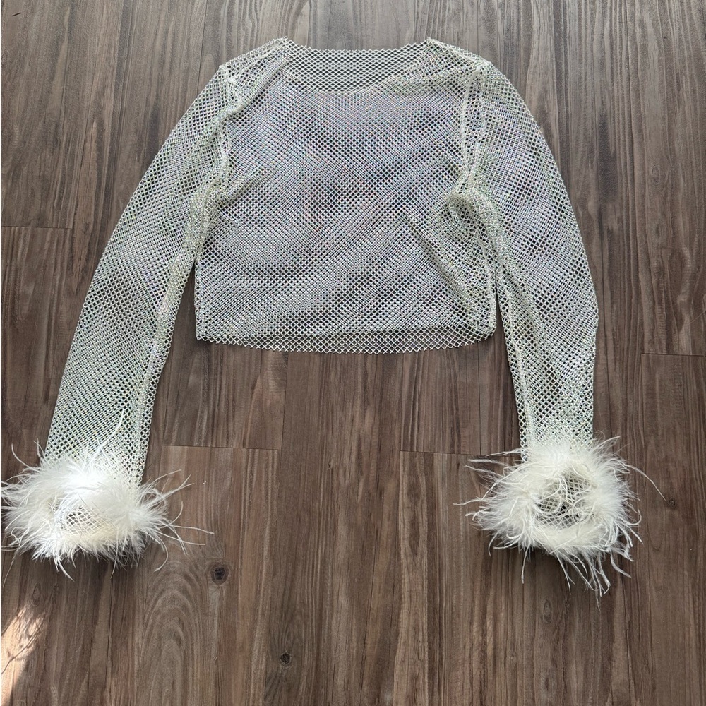 White Fox Rhinestone Top